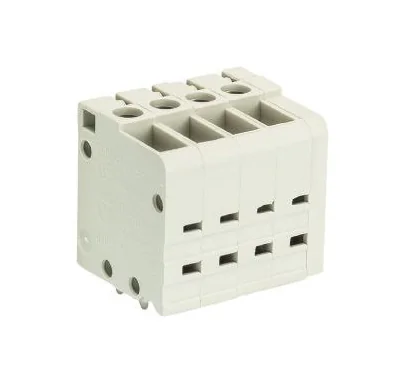 Клемма Wiecon 8285/ 4 TOP V - Клемма на печатную плату, подвод кабеля сверху, 4 полюса, шаг: 5,08 мм, винтовая фиксация провода, без маркировки, 300V, 16А, цвет: серый, серия 8285 TOP V