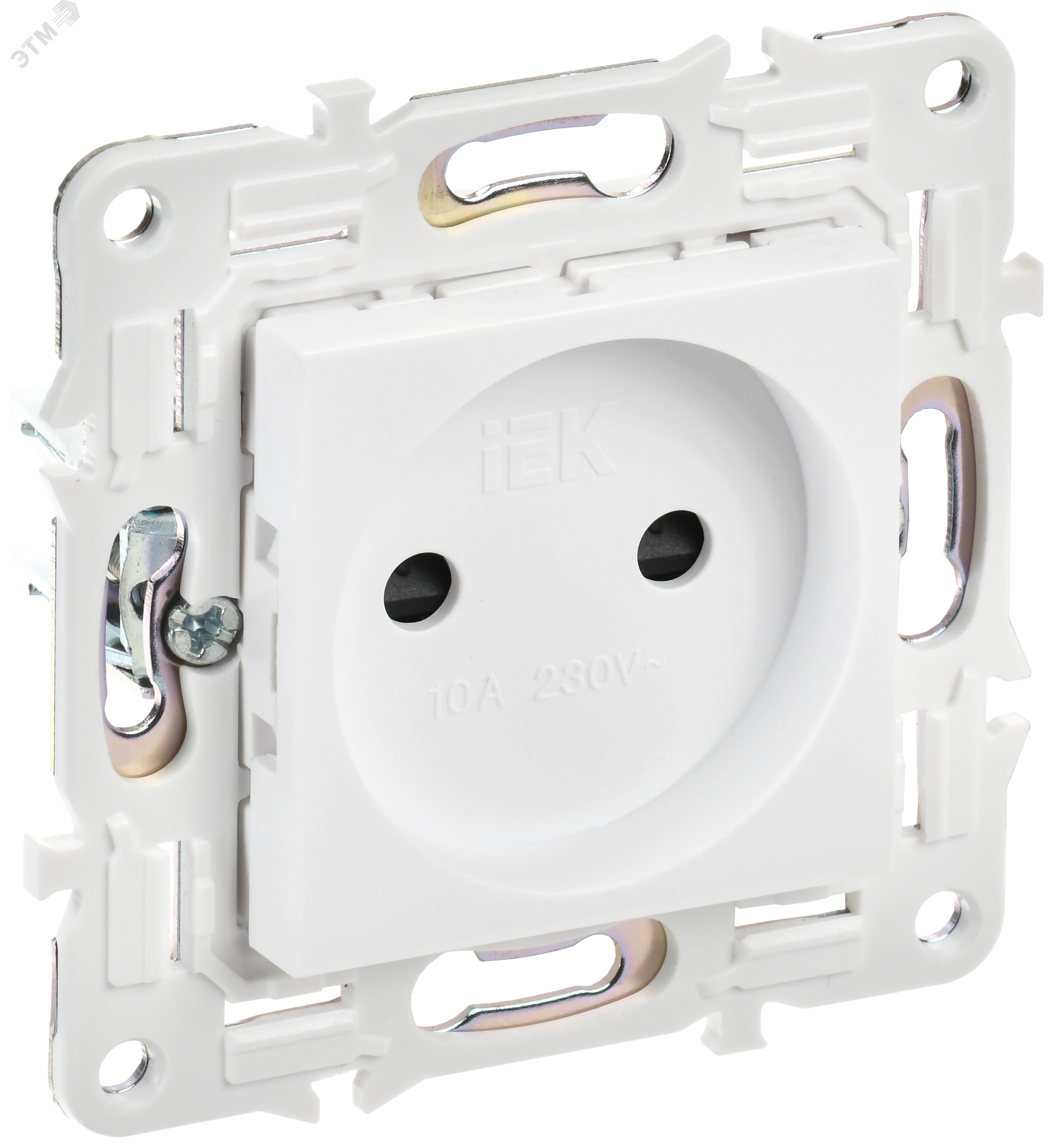 SKANDY Розетка без заземления с защитными шторками 10А SK-R01W арктический белый IEK SK-R13-10-K01