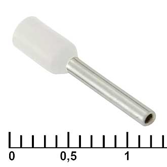 DN00710 WHITE (1.2X10MM) - Наконечник на кабель DN00710, белый, 1.2x10 мм