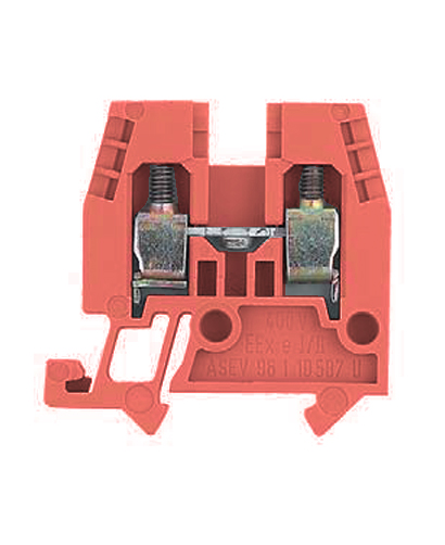 Клемма WKM 2.5/15 Red - Проходная клемма, тип фиксации провода: винтовой, номинальное сечение: 2,5 мм кв., 25A, 500V, ширина: 5 мм, цвет: красный, тип монтажа: DIN 15
