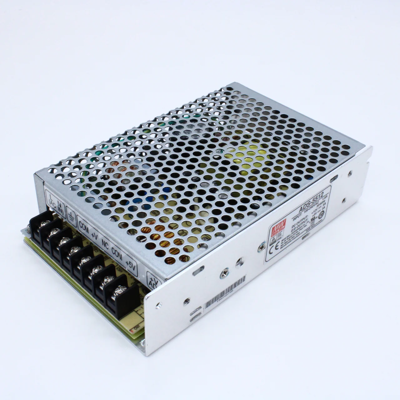 ADS-5512 - AC-DC, 51Вт, вход 88…264В AC, 47…63Гц, ККМ, выход1: 12В/3А, рег.10.8…13.2В, выход2: 5В/3А, изоляция 3000В AC, в кожухе 159х97х38мм, -10…+60°С