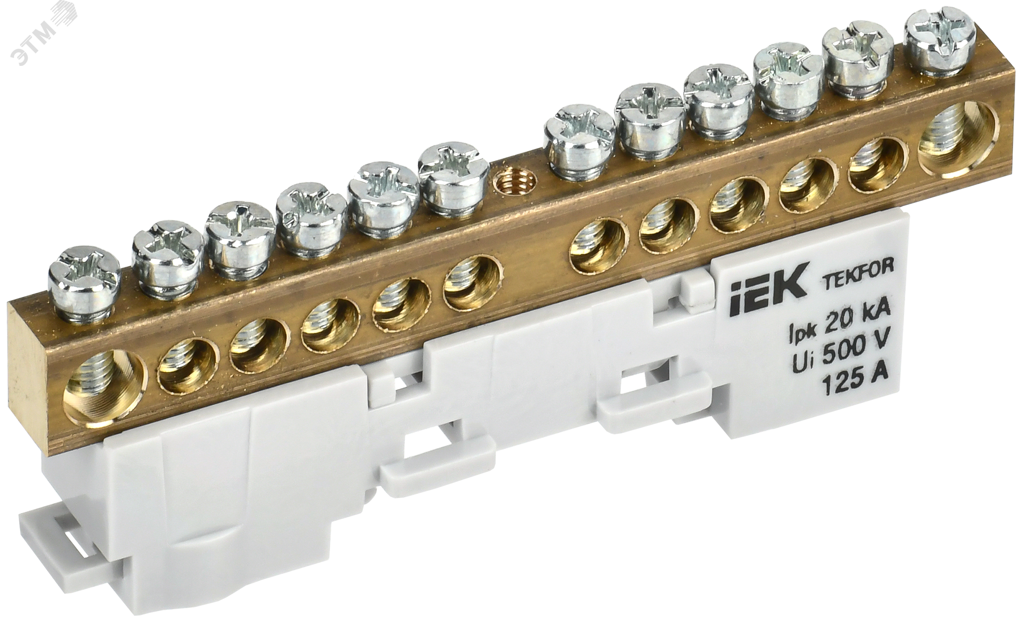TEKFOR Шина N ноль неизолированная на универсальном держателе 8х12-12-С IEK TF-NN20-12-DL-K07