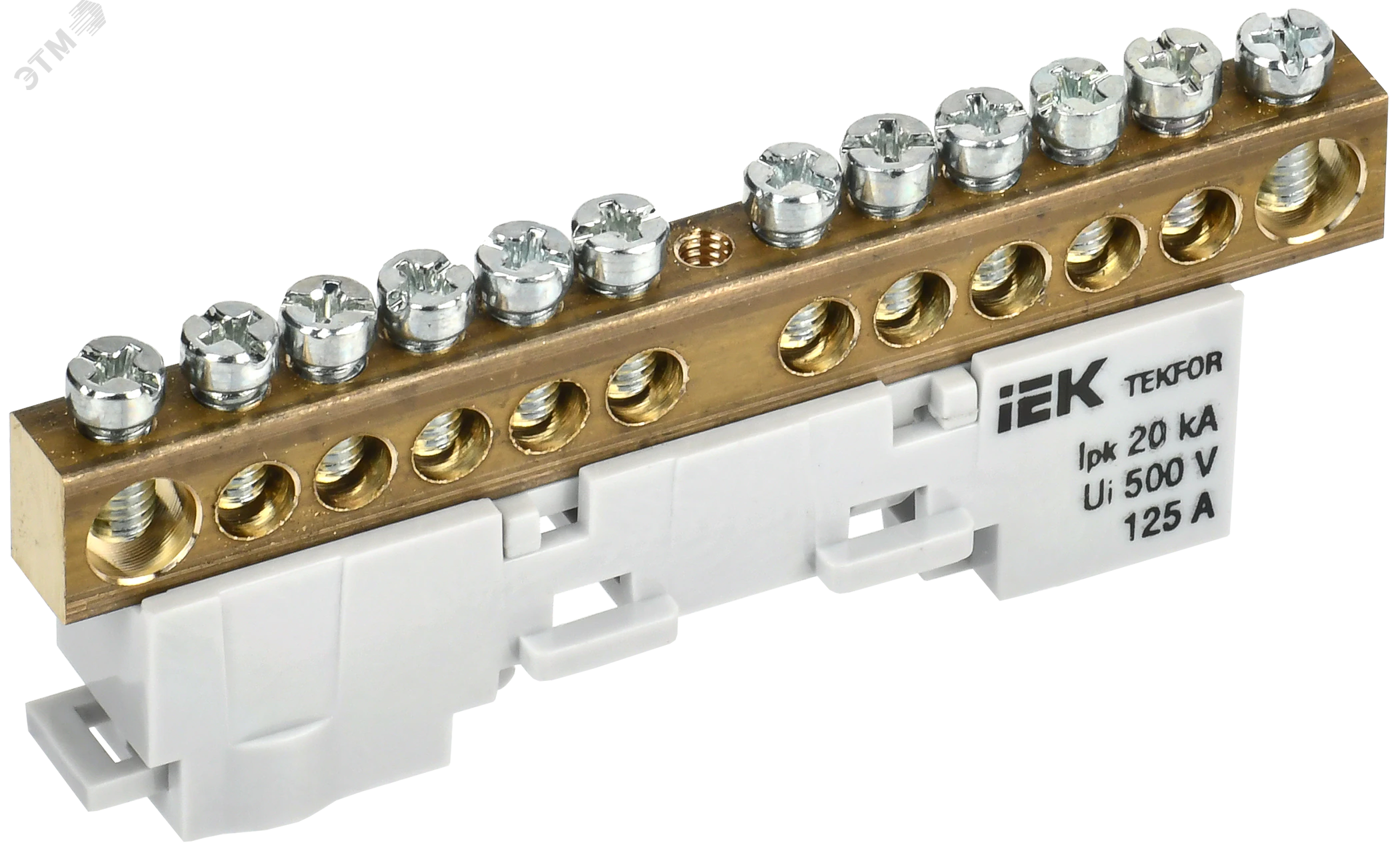 TEKFOR Шина N ноль неизолированная на универсальном держателе 8х12-12-С IEK TF-NN20-12-DL-K07