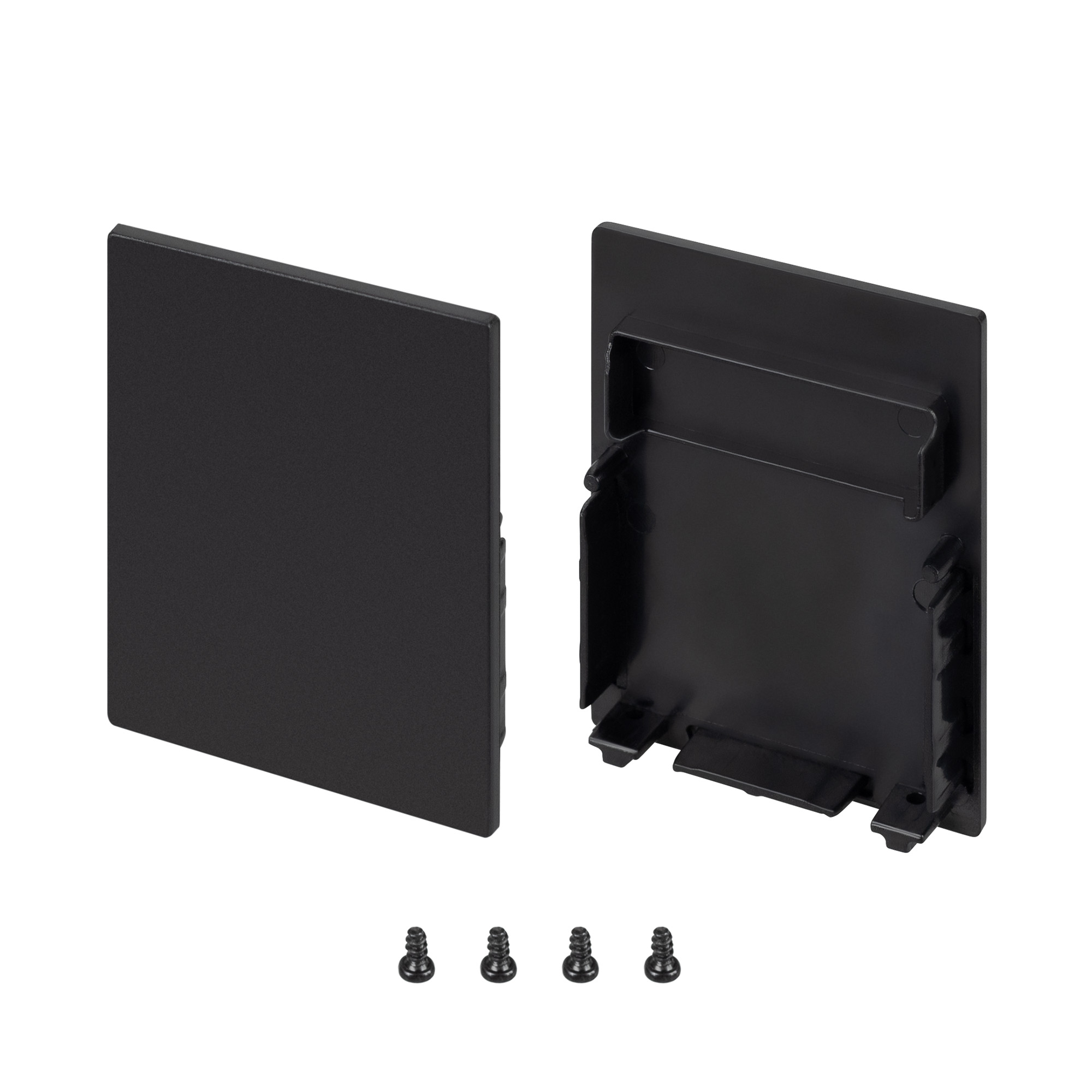 Заглушка SL-LINE-4050-3L-LOW BLACK глухая 044677 - Пара черных заглушек для профиля SL-LINE-4050-3L-2000. В комплекте 2 глухие заглушки для нижнего уровня установки экрана (положение low). Цена за 1 комплект.