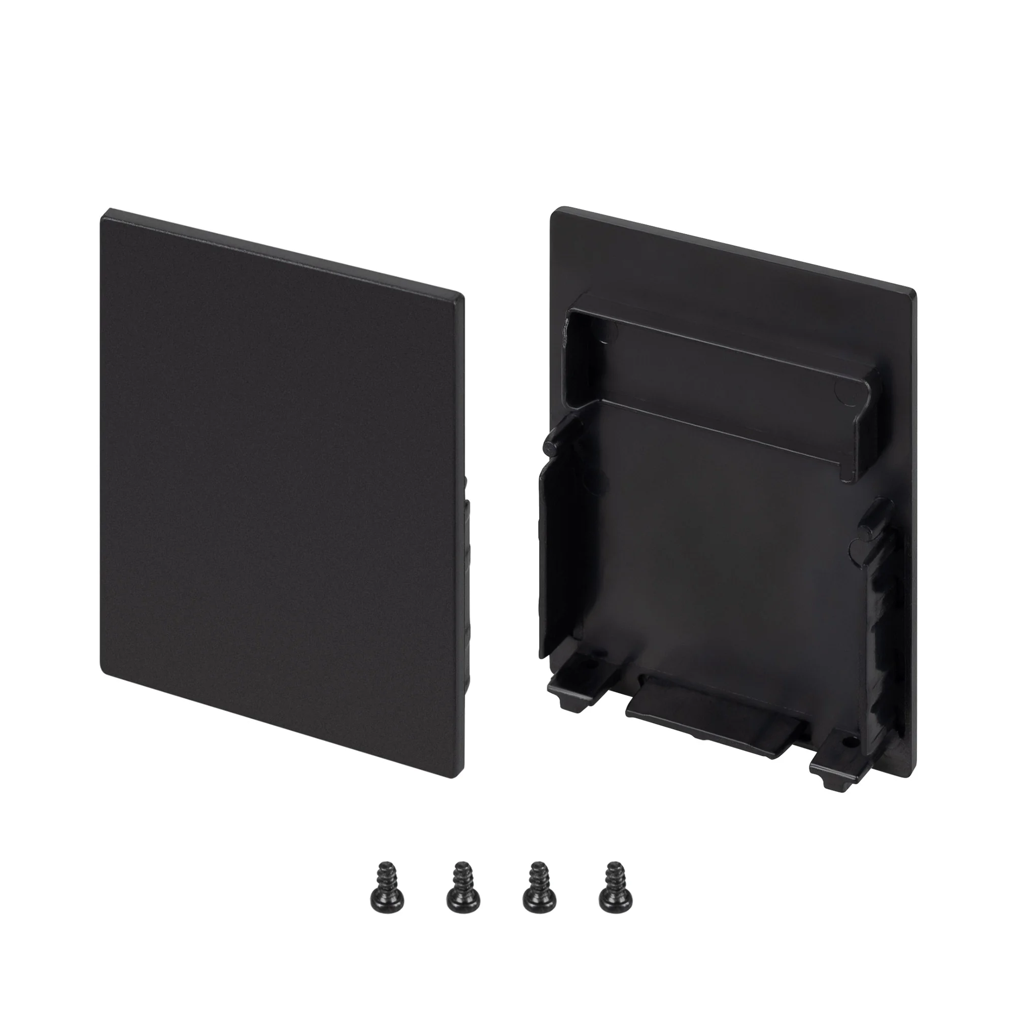 Заглушка SL-LINE-4050-3L-LOW BLACK глухая 044677 - Пара черных заглушек для профиля SL-LINE-4050-3L-2000. В комплекте 2 глухие заглушки для нижнего уровня установки экрана (положение low). Цена за 1 комплект.
