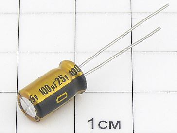100мкФ 25В (6.3х11) AUDIO