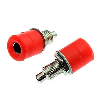 Z031 4MM SOCKET RED - Клемма приборная Z031 4 мм, разъем красный, диаметр 4 мм