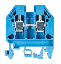 Клемма WK 6 /U BLAU - Проходная клемма, тип фиксации провода: винтовой, номинальное сечение: 6 мм кв., 41A, 800V, ширина: 8 мм, цвет: синий, тип монтажа: DIN 35