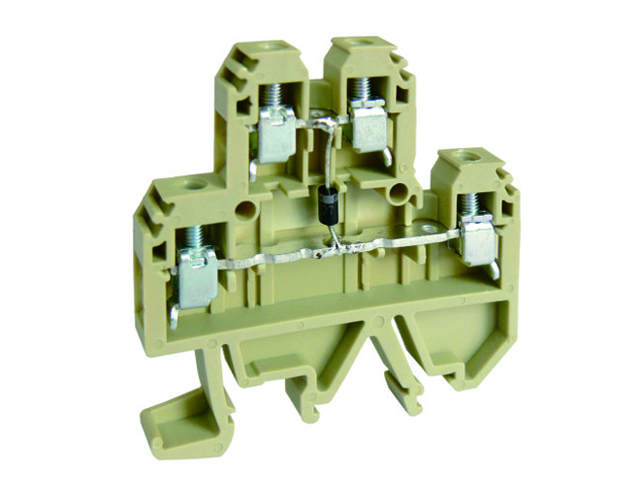 Этажная клемма USK-4/2-2D - Этажная клемма, с диодом, тип фиксации провода: винтовой, номинальное сечение: 4 мм кв., 32A, 500V, ширина: 6 мм, цвет: бежевый, тип монтажа: DIN 35