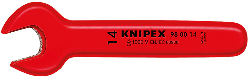 Ключ гаечный рожковый VDE, 8 мм, длина 105 мм, диэлектрический KN-980008