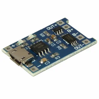 EM-822 - Модуль ЗУ для литиевых АКБ с защитой, чип TP4056, на разъеме micro USB
