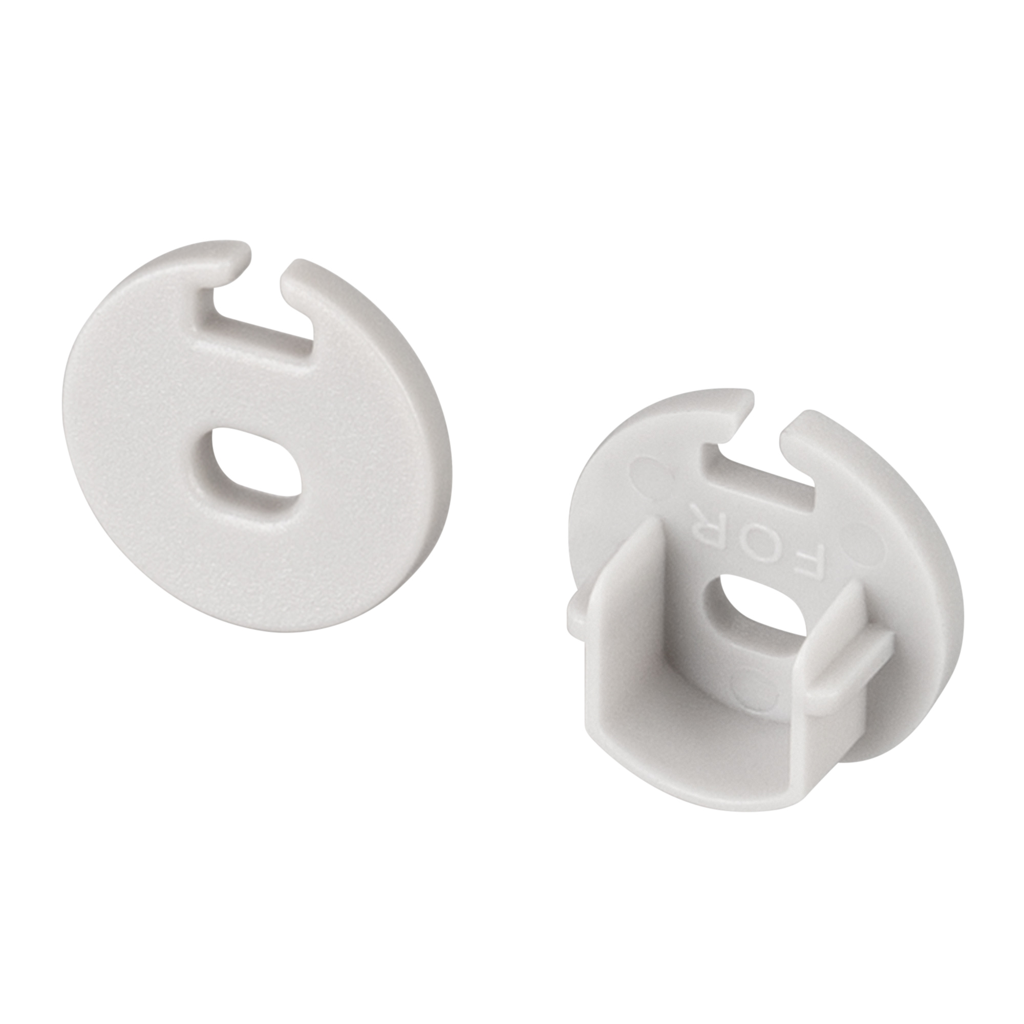 Заглушка ARH-ROUND-D16 с отверстием 039223 - PVC серая заглушка, с отверстием, для профиля ROUND-D16. В комплекте 2 заглушки. Цена за комплект.