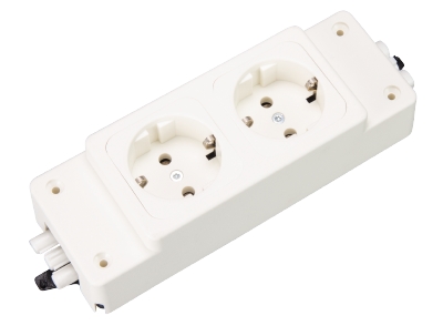 Розеточный блок 99.612.0028.0 - Розеточный модуль, 3 полюса: 1 вход GST18i3, 2 выхода SchuKo, номинальное напряжение: 250V, номинальный ток: 20А, цвет: черный, серия gesis GST18i3