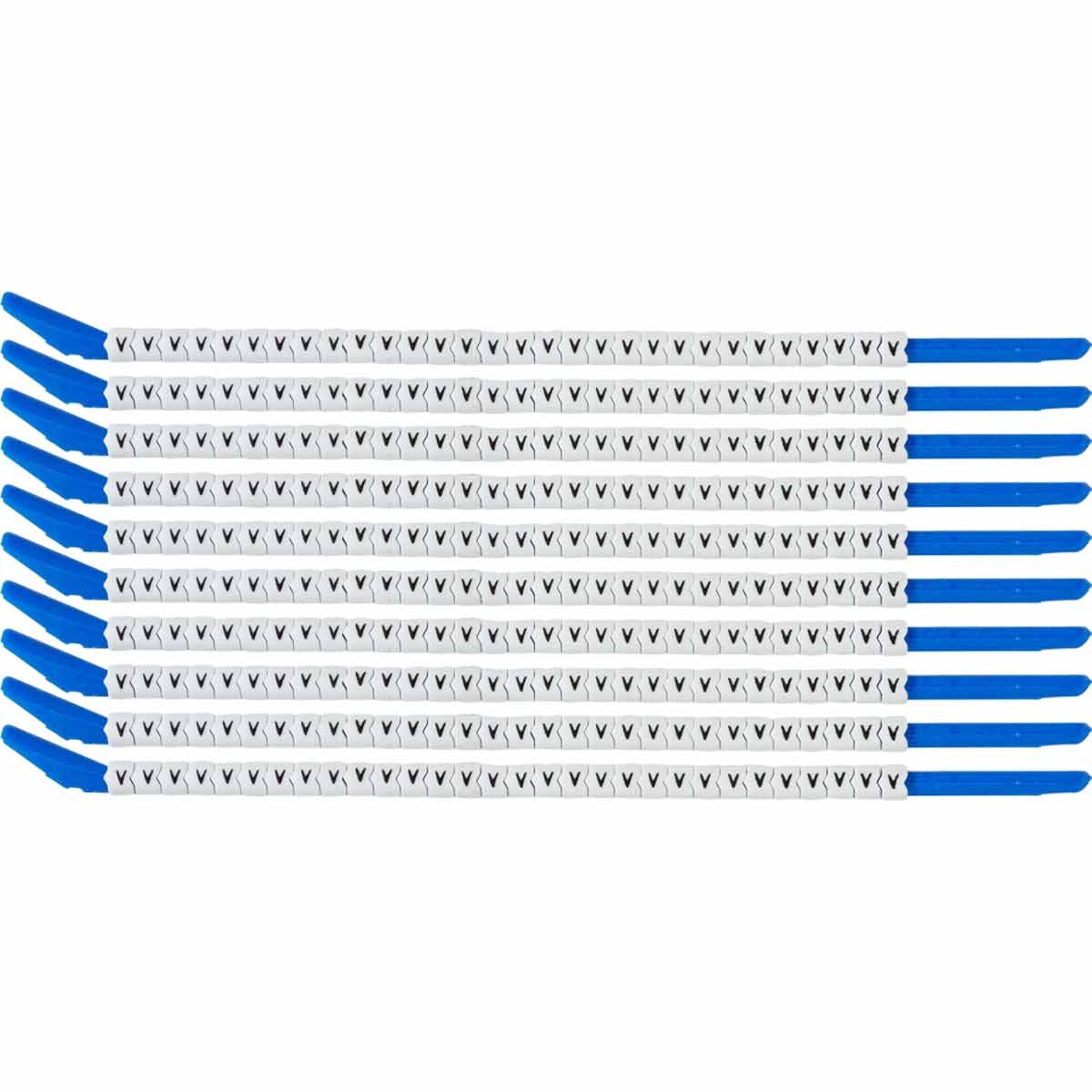 brd133231 - SCN-13-V клипсы белые, 300шт/упак, для провода 3,4-3,8мм диаметра, легенда V