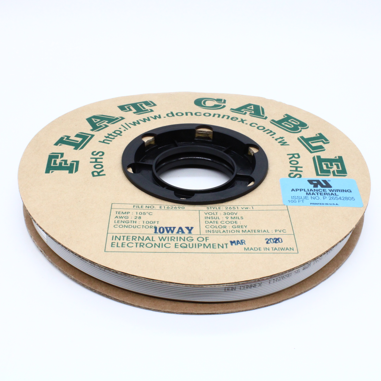 RC-10 - Плоский кабель шлейф 10pin, шаг 1.27мм, метражом