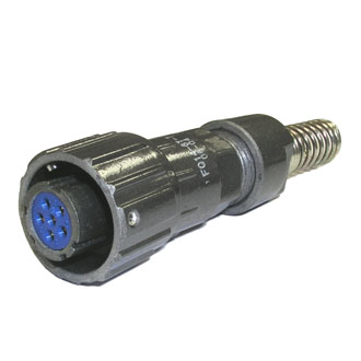 FQ14-6PIN TK-8 - Кабельная розетка, 6 контактов, пружиный хвостовик под кабель 8мм