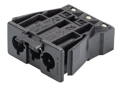 Разъем GESIS GST18i3F S2 REV SW - Вилочный разъем в панель, 3 полюса, пружинная фиксация, толщина панели 1,5-2,5 мм номинальное напряжение: 250V, номинальный ток: 20A, цвет: черный, серия gesis GST18i3