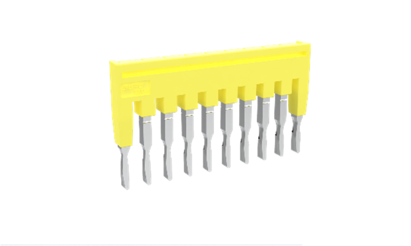 Соединительная перемычка TJA3.5-10 - Соединительная перемычка, втычная, изолированная, 10 полюсов, для серий клемм: TP/TU/TC, шириной 3,5 мм, цвет: желтый