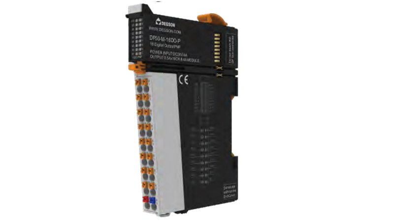 Модуль вывода цифр. DF50-M-16DO-P - Модуль вывода, цифровой, 16 каналов, поддержка ввода PNP, диапазон входных напряжений тип монтажа: DIN35