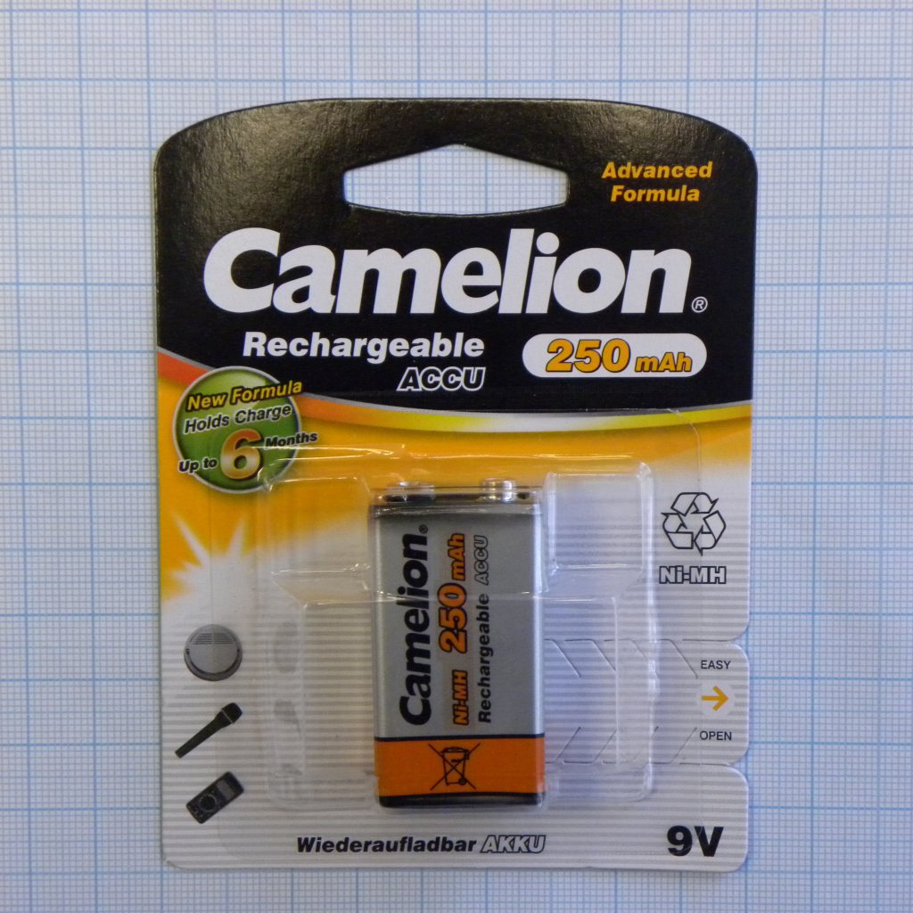 Аккумулятор КРОНА 250мАч  9В Camelion - Аккумулятор никель-металлгидридный