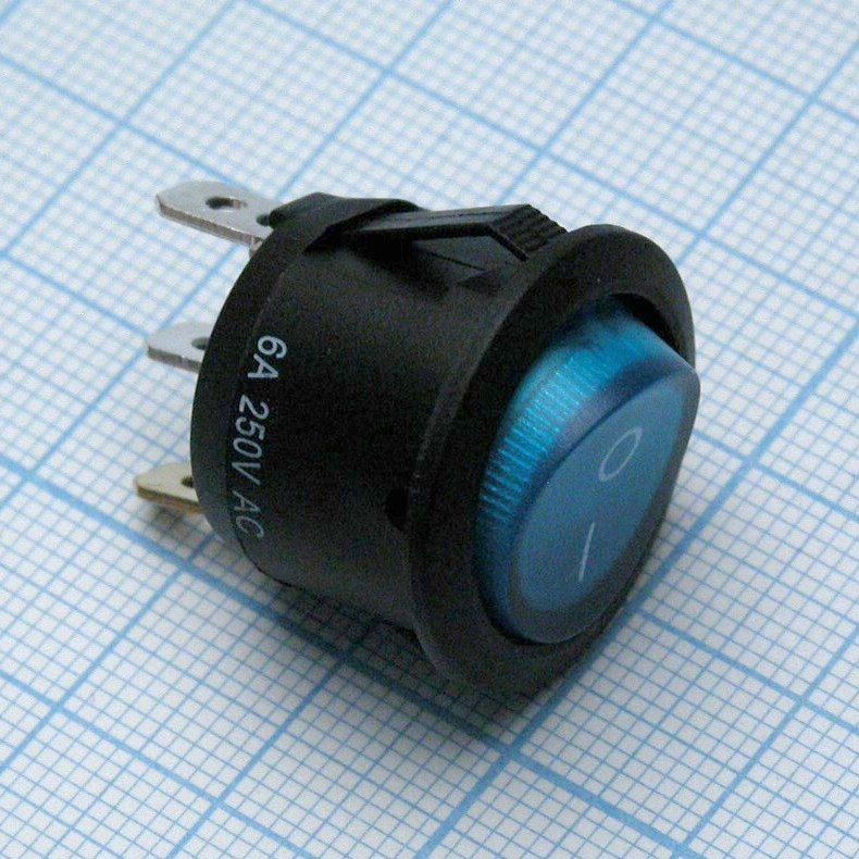 SWR 3107 Ч/C IRS - Переключатель клавишный с подсветкой D=20мм