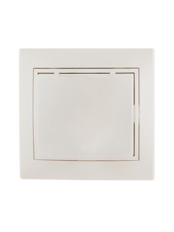 Розетка 1-м СП Mira 16А IP20 с заземл. с защ. крышкой со вставкой керамика жемчуж./бел. перламутр. 701-3030-123