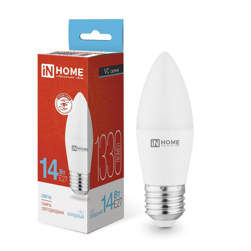 Лампа светодиодная LED-СВЕЧА-VC 14Вт E27 6500К 1330лм 4690612047751