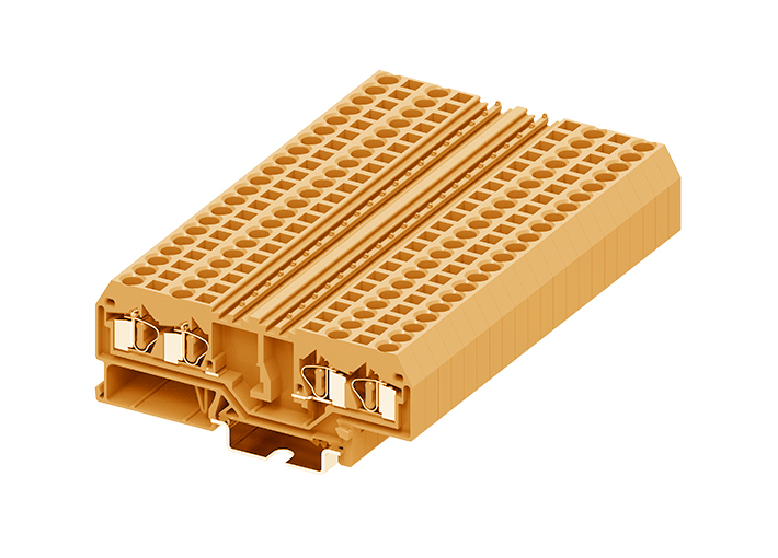 Проходная клемма 204937 - Проходная клемма, TA4-2-2, с разрывом цепи, 4 точки подключения, тип фиксации провода: пружинный, номинальное сечение: 4 мм кв., 32A, 800V, ширина: 6 мм, цвет: оранжевый,
