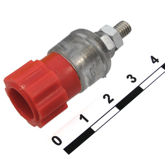 10-0064 RED - Гнездо на панель диаметр 4мм под гайку красное