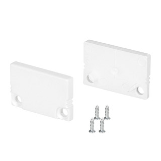 Заглушка SL-SLIM20-H13 WHITE глухая 037534 - Пара заглушек белого цвета (без отверстия) для профиля SL-SLIM20-H13. В комплекте 2 заглушки, 4 шурупа. Цена за весь комплект.
