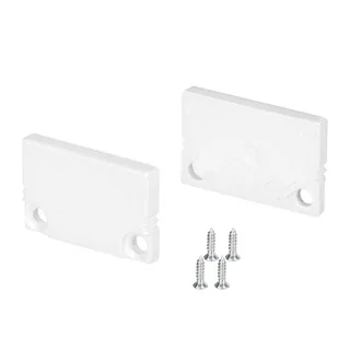 Заглушка SL-SLIM20-H13 WHITE глухая 037534 - Пара заглушек белого цвета (без отверстия) для профиля SL-SLIM20-H13. В комплекте 2 заглушки, 4 шурупа. Цена за весь комплект.