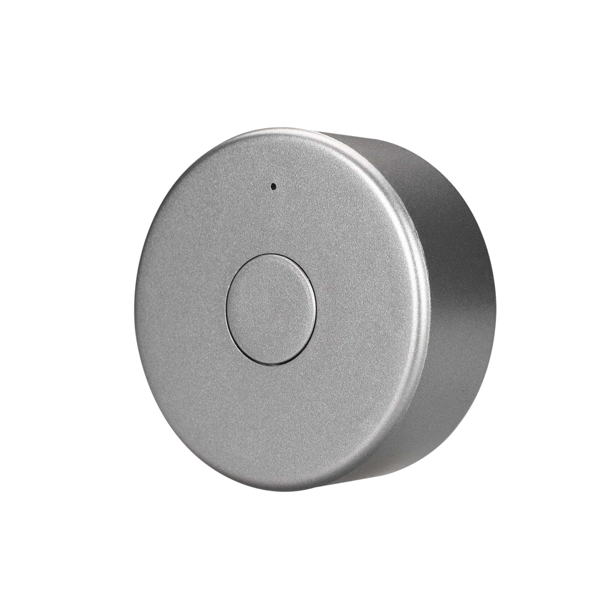 Панель Knob SMART-P87-DIM Silver (3V, 1 зона, 2.4G) 031622 - Накладная кнопочная миниатюрная панель 2.4 ГГц, цвет серебро. Материал - пластик. Для управления одноцветными источниками света (ШИМ), 1 зона управления. Питание/рабочее напряжение 3V от батареи