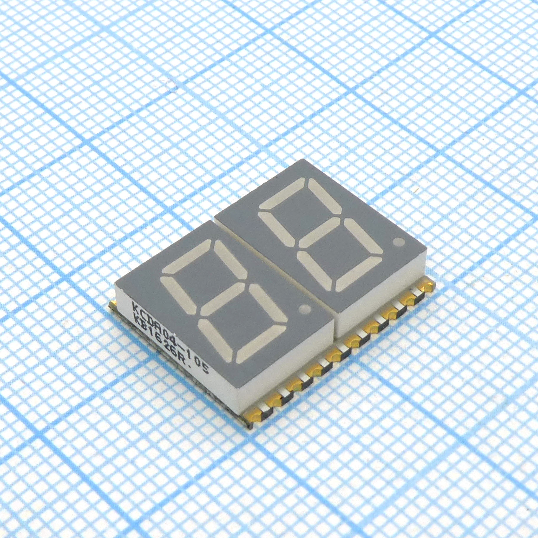KCDA04-105 - 2-х разрядный сегментный дисплей smd 10,16мм/красный/630нм/21-54мкд/ОА