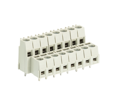 Клемма Wiecon 8192 E / 8 / 16 - Клемма на печатную плату, подвод кабеля сбоку, с маркировкой, 2 этажа, 16 полюса, шаг: 5,00 мм, винтовая фиксация провода, 300V, 10A, цвет: серый, серия 8192 E