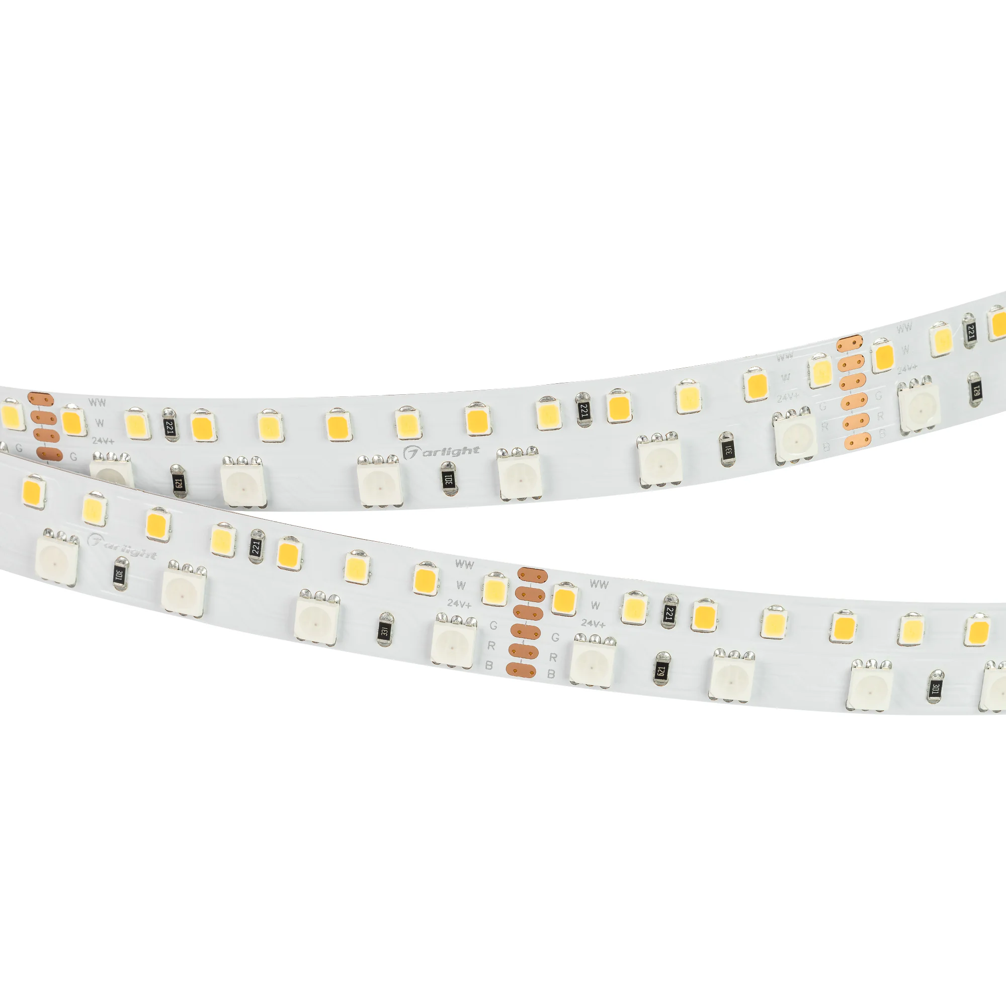 Лента светодиодная 28,8 Вт/м 24В IP20 RGBW-MIX 180LED/м RT-BA180-15mm SMD 5060/2835 5 м
