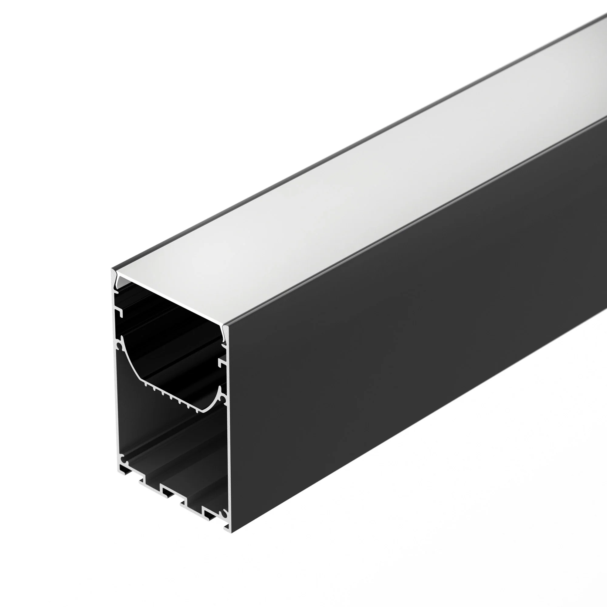 Профиль LINE-S-5075-3000 BLACK 041849 - Алюминиевый профиль для светодиодных лент и линеек. Цвет - чёрный RAL9005 (порошковая окраска). Габаритные размеры (LхWхH):  3000x50,7x75 мм. Ширина площадки для ленты 26 мм. Отсек для БП 48,2х30,2 мм.
