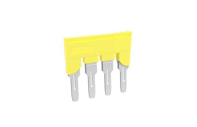 Соединительная перемычка TJA8.2-4 - Соединительная перемычка, втычная, изолированная, 4 полюса, для серий клемм: TP/TU/TC, шириной 8,2 мм, цвет: желтый