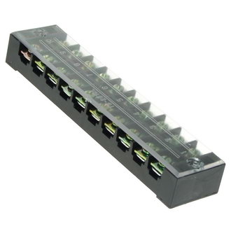 TB-2510 - Клеммная колодка винтовая с крышкой 20 контактов (2х10) М4, AWG10, 6мм2, 25А 600В