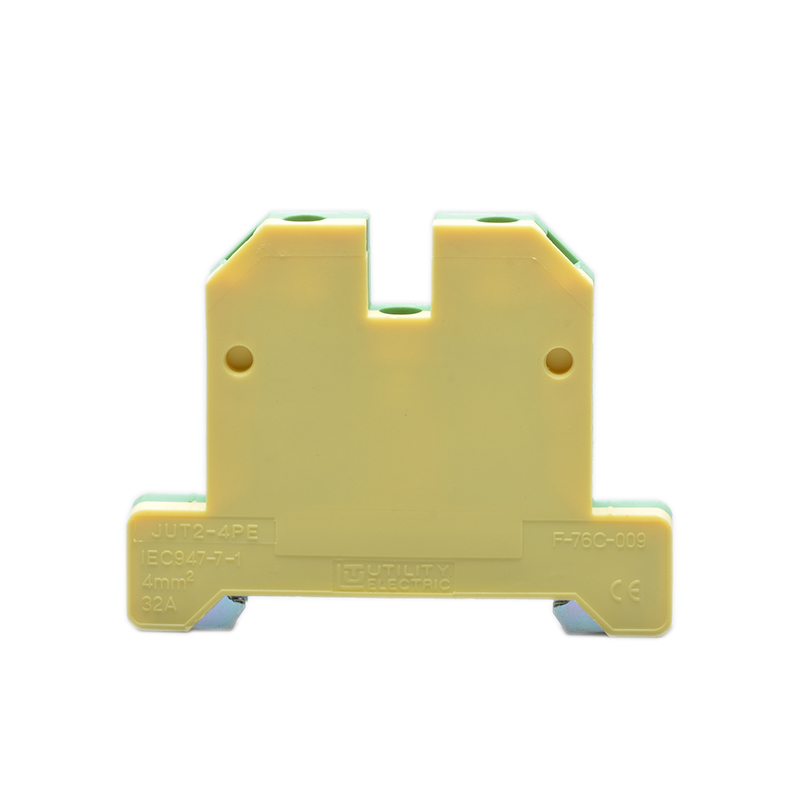 Заземляющая клемма JUT2-4PE - Заземляющая клемма, тип фиксации провода: номинальное сечение: 4 мм кв., 800V, ширина: мм, цвет: желто-зеленый, тип монтажа: DIN35