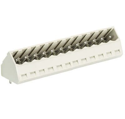 Вилка Wiecon 8113 S / 12 S OB GR - Вилочный разъем, угол 45 градусов, на плату, шаг 5 мм, 12 полюсов, фиксация на плате пайкой, 400V, 12А, без маркировки, цвет: серый, серия 8113 S S