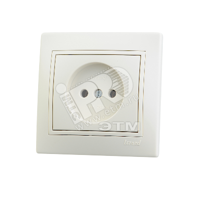 Розетка 1-м СП Mira 16А IP20 без заземл. со вставкой керамика крем. 701-0303-121