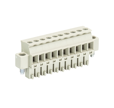 Розетка Wiecon 8813 B / 10 VL OB - Розеточный разъем, прямой, на кабель, шаг 3,81 мм, 10 полюсов, номинальное сечение: 1,5 мм кв., винтовая фиксация провода, 250V, 8А, без маркировки, цвет: серый, серия 8813 B VL
