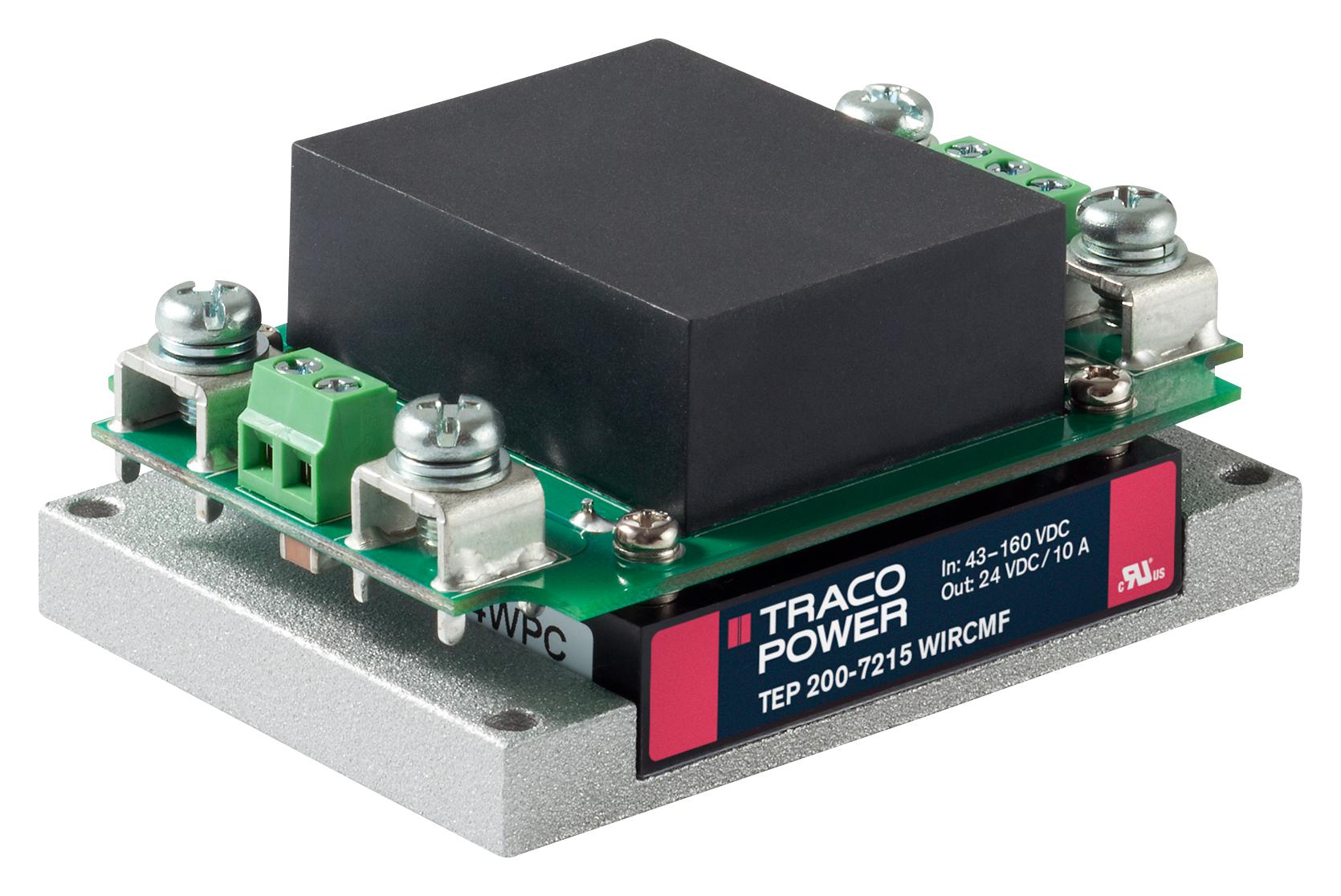 TEP 200-2412WIRCMF - Преобразователь DC/DC на шасси модульный вход 24В выход 12V 15A 240Вт 9-выводов