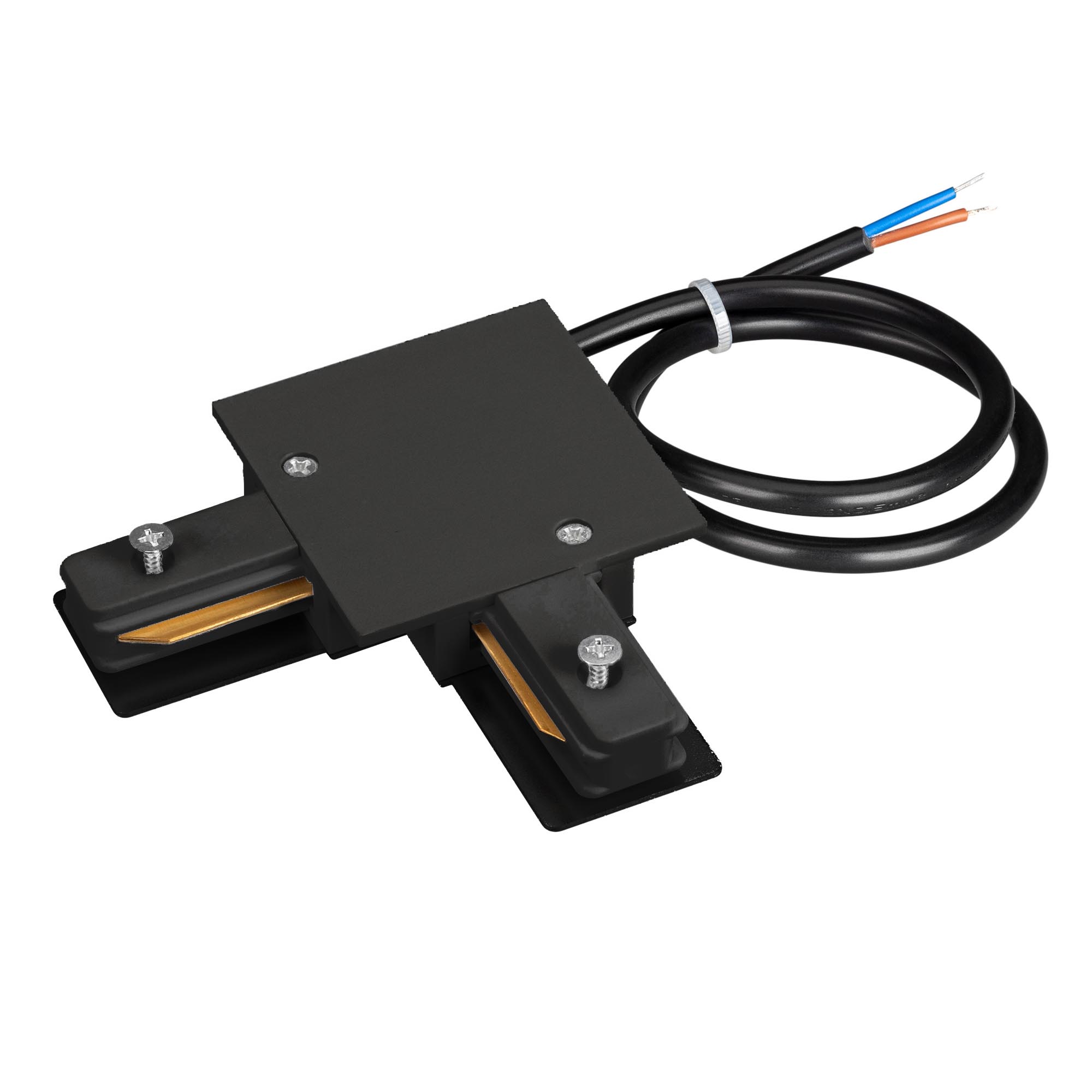 Коннектор угловой с питанием LGD-2TR-CON-L-F-POWER-BK (C) 040226 - Угловой черный глянцевый коннектор для соединения 2TRA (на 2 провода) встраиваемых треков LGD под углом 90 градусов с возможностью подвода питания. Размеры 95 х 95 х 20 мм (60 мм - сторона