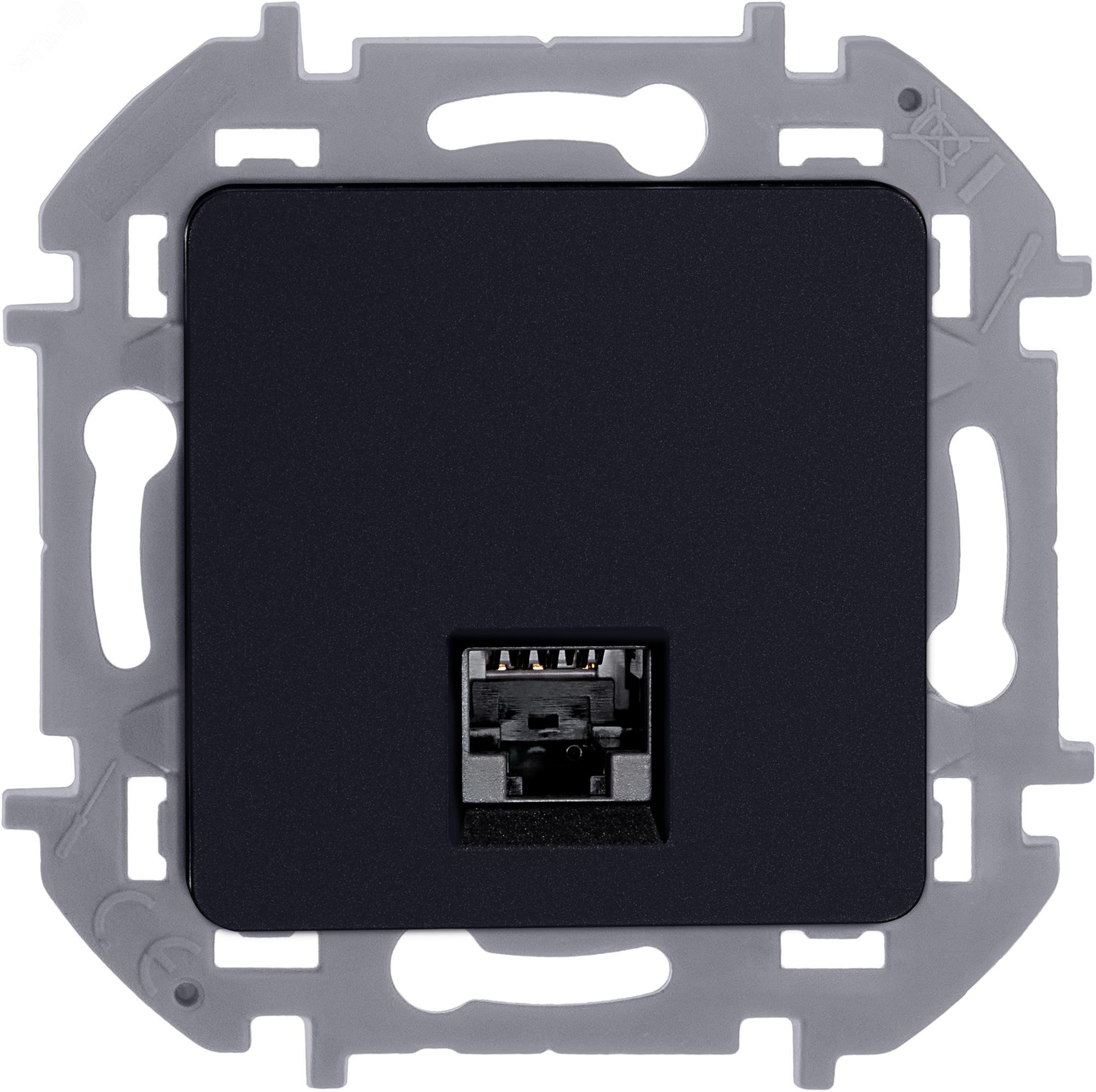 Розетка компьютерная Inspiria RJ45 кат.5E UTP антрацит Leg 673828