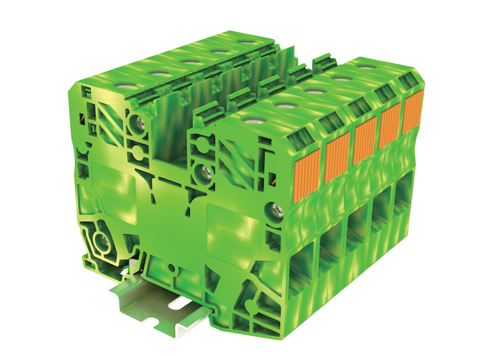 Заземляющая клемма TAPO35-2-PE - Заземляющая клемма, тип фиксации провода: пружинный, номинальное сечение: 35 мм кв., ширина: 16 мм, цвет: желто-зеленый, тип монтажа: DIN 35