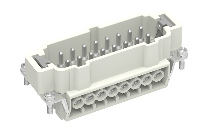 Вилочная контактная вставка SE-016-M - Вилочная контактная вставка, винтовая фиксация, 16 полюсов + PE, типоразмер 16B, 500V, 16A, сечение обслуживаемых проводников 0,14-2,5 мм кв,, тип покрытия контактов: серебро