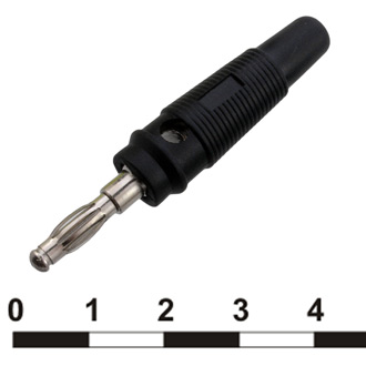 10-0075 BLACK - Штекер 10-0075 черный, винтовое крепление