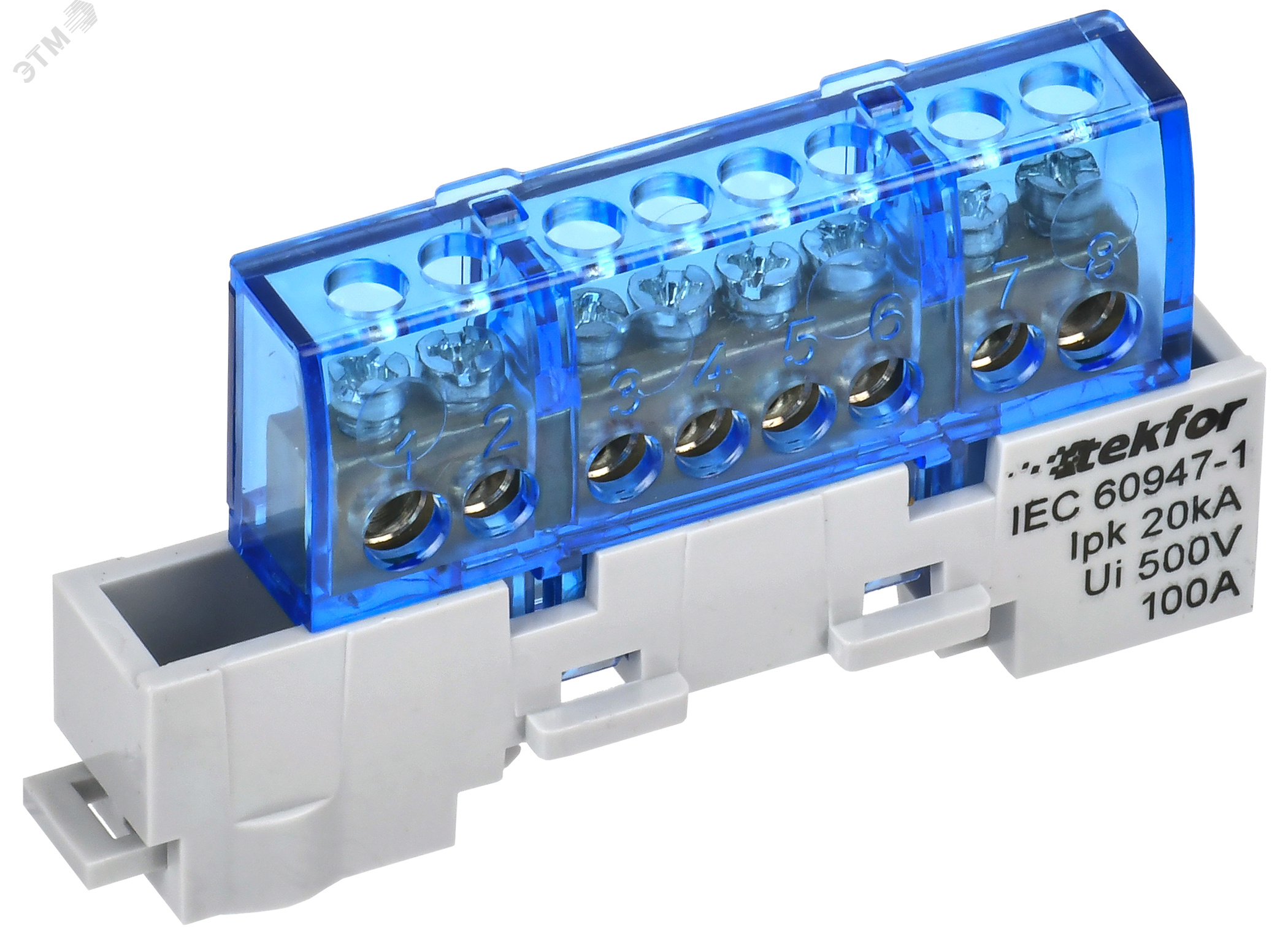 TEKFOR Шина N ноль изолированная на универсальном держателе 6х9-8-С IEK TF-NN10-08-KL-K07