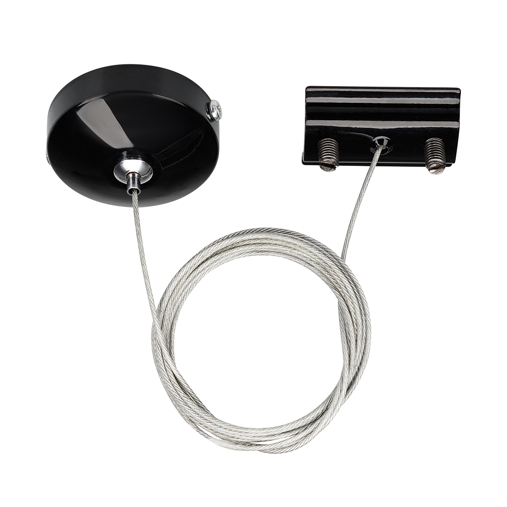 Подвес LGD-2TR-HANG-1-BK (C) 022784 - Тросовый подвес с металлической чашкой для однофазных треков. Цвет черный. Выдерживает вес максимум 6 кг. Длина троса 2 метра. При использовании с треками и аксессуарами другой серии возможно отличие по цвету.
